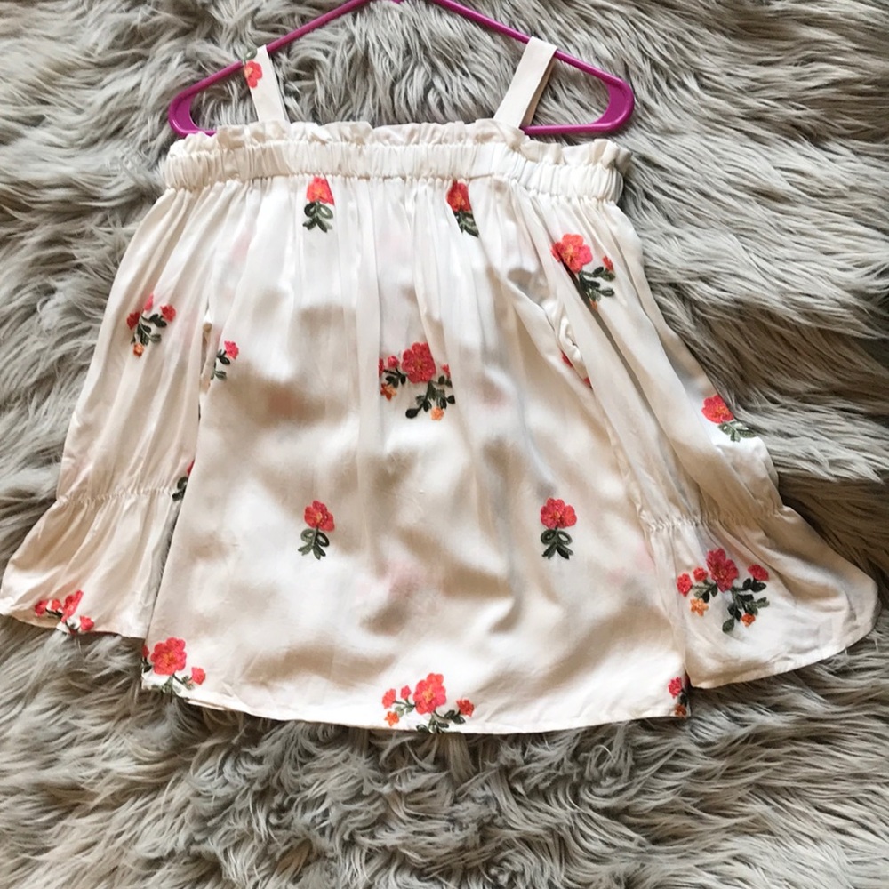 White floral off the shoulder top